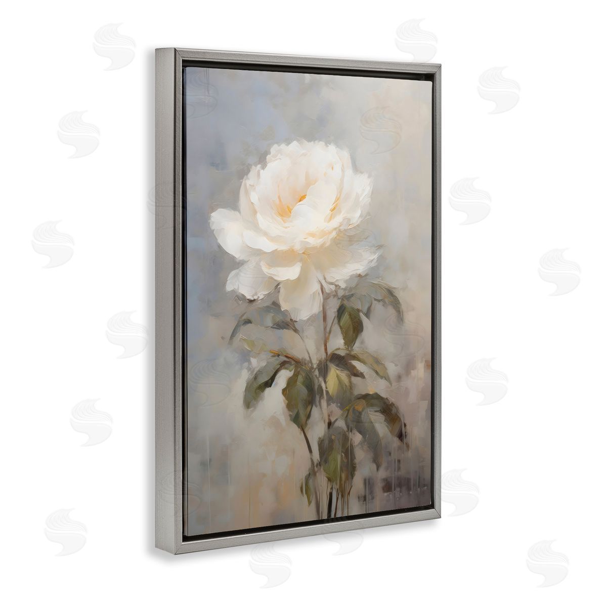 LSR Creative Studio Pale White Rose Canvas Wall Art Print
