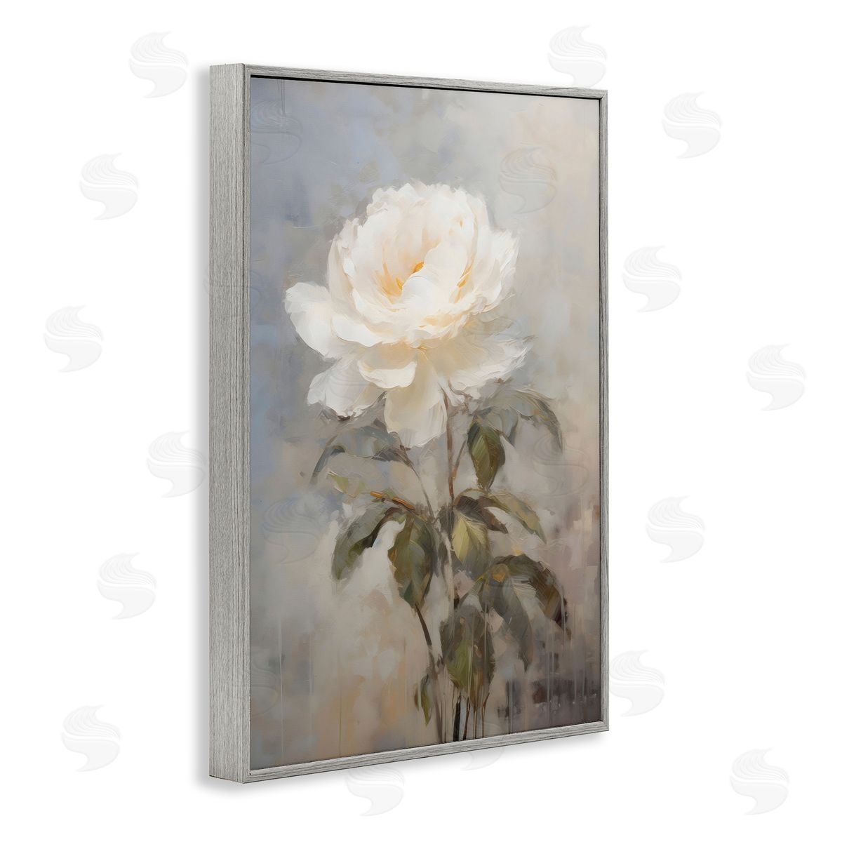 LSR Creative Studio Pale White Rose Canvas Wall Art Print