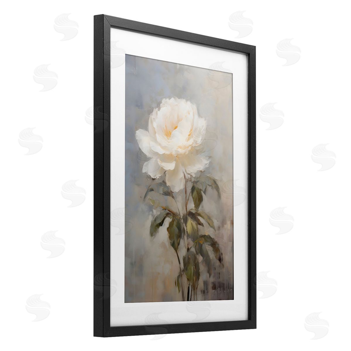 LSR Creative Studio Pale White Rose Canvas Wall Art Print