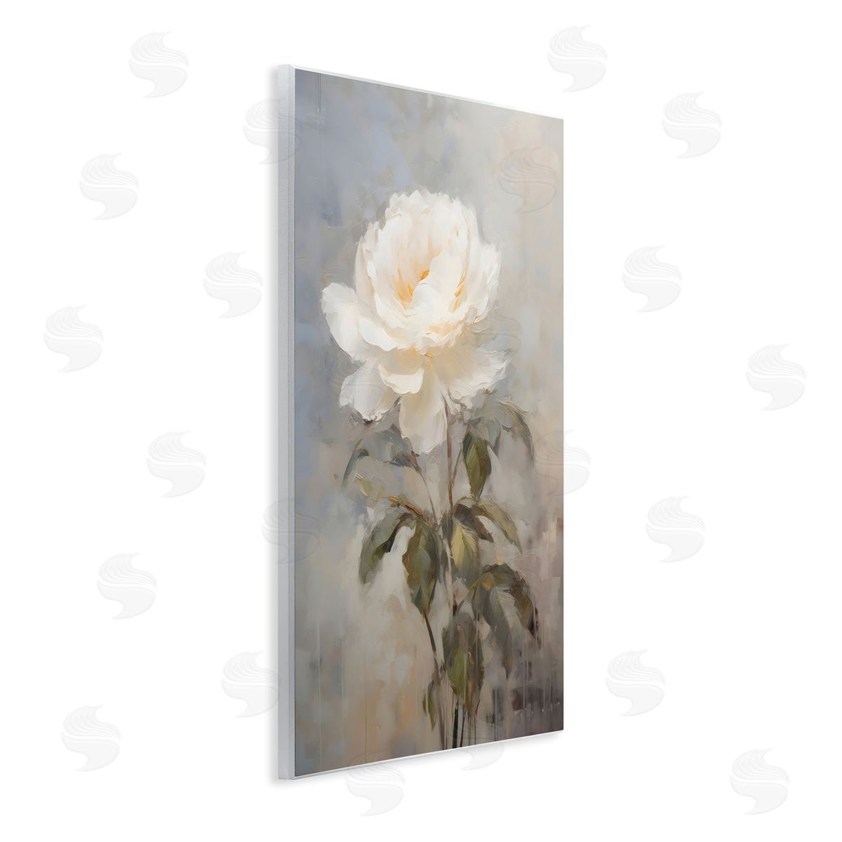 LSR Creative Studio Pale White Rose Canvas Wall Art Print