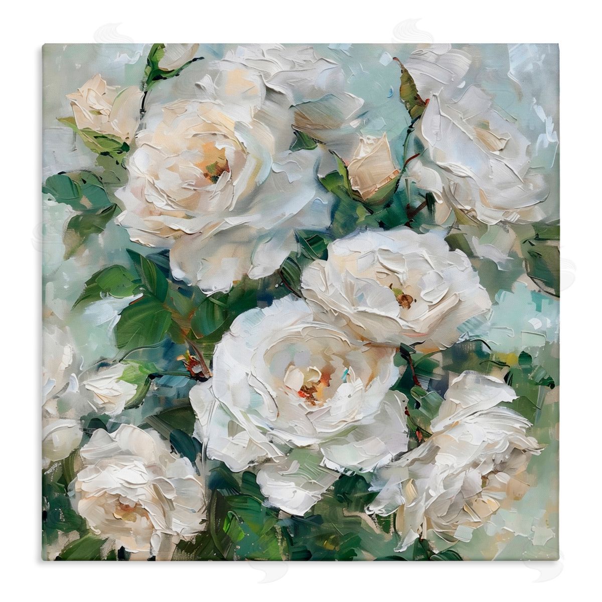 LSR Creative Studio Enchanted White Roses Canvas Wall Art Print