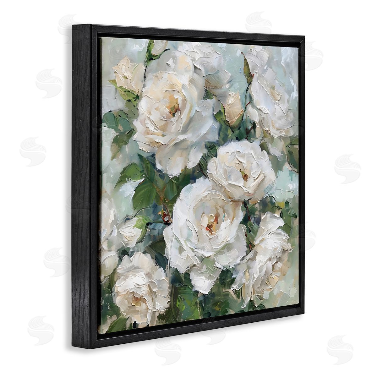 LSR Creative Studio Enchanted White Roses Canvas Wall Art Print