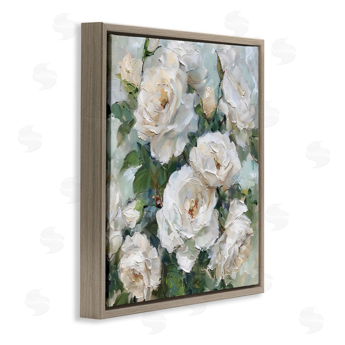 LSR Creative Studio Enchanted White Roses Canvas Wall Art Print