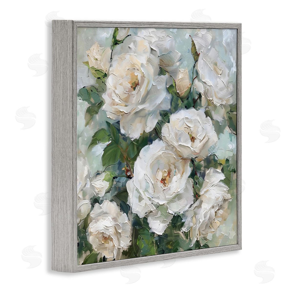 LSR Creative Studio Enchanted White Roses Canvas Wall Art Print