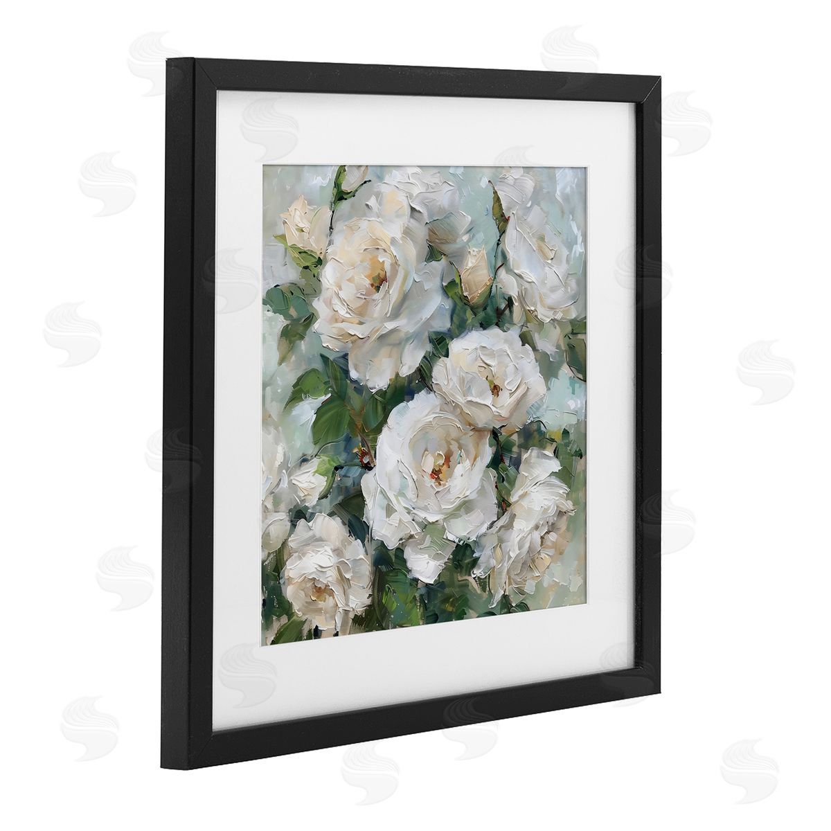 LSR Creative Studio Enchanted White Roses Canvas Wall Art Print
