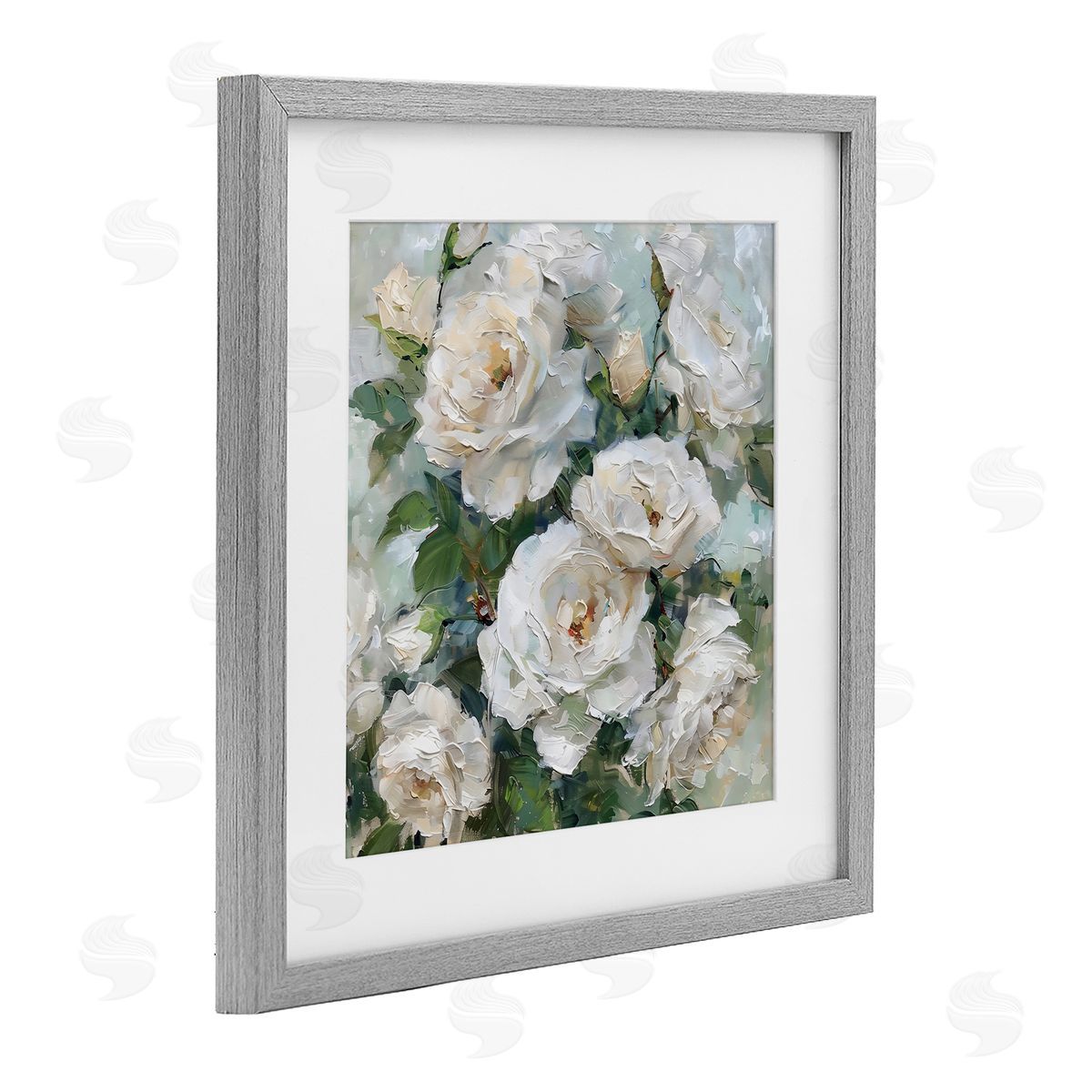 LSR Creative Studio Enchanted White Roses Canvas Wall Art Print
