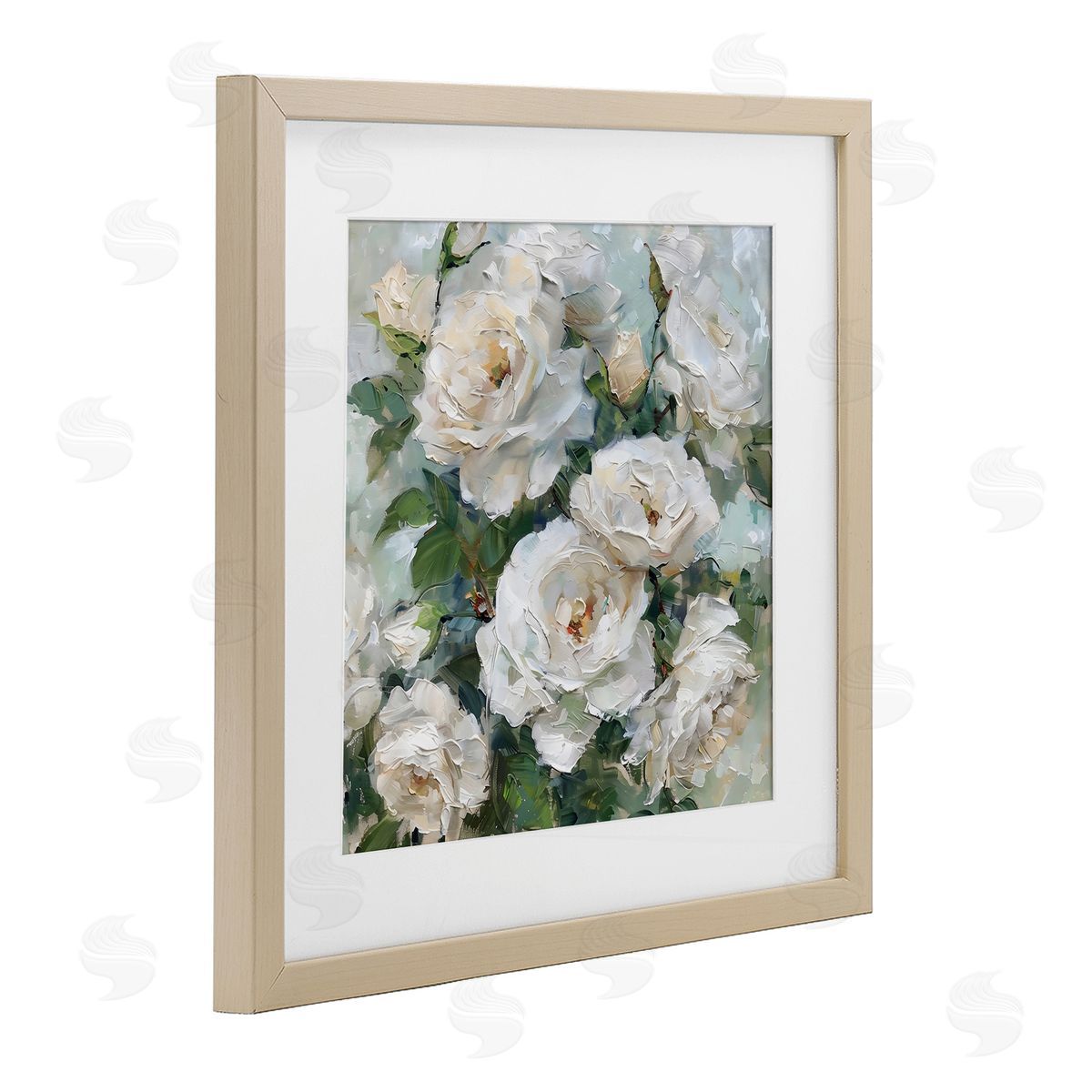 LSR Creative Studio Enchanted White Roses Canvas Wall Art Print