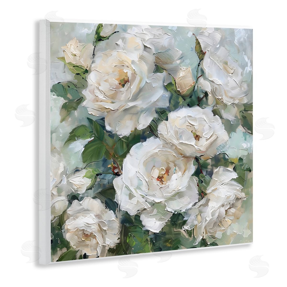 LSR Creative Studio Enchanted White Roses Canvas Wall Art Print