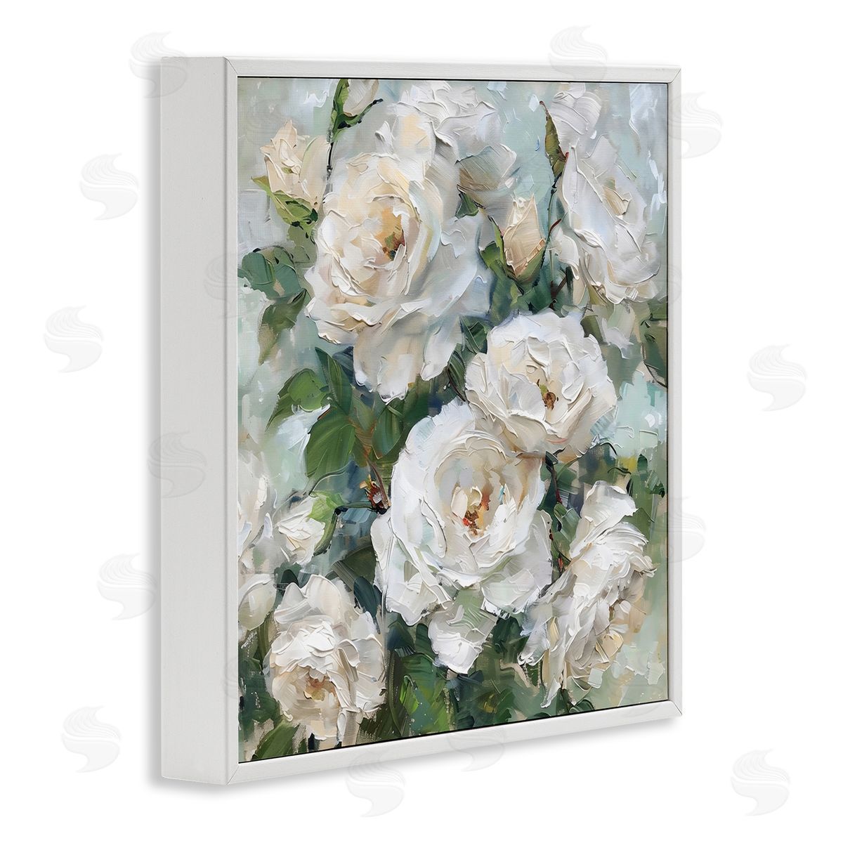 LSR Creative Studio Enchanted White Roses Canvas Wall Art Print