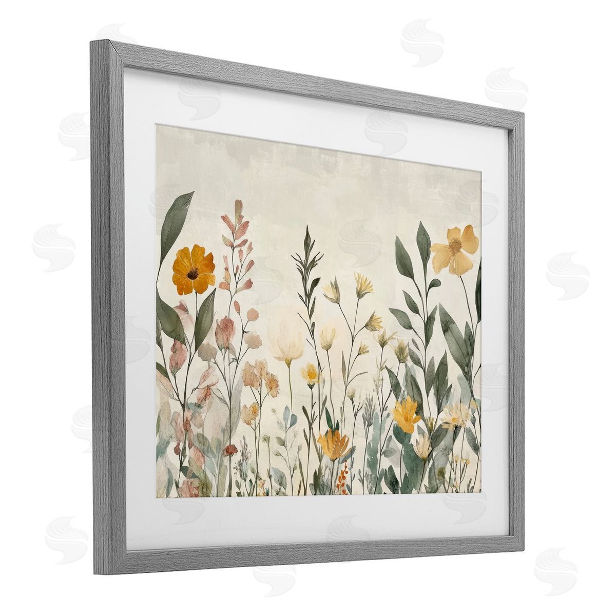 Petal Prints Design Shades Of Yellow Flowers Canvas Wall Art Print