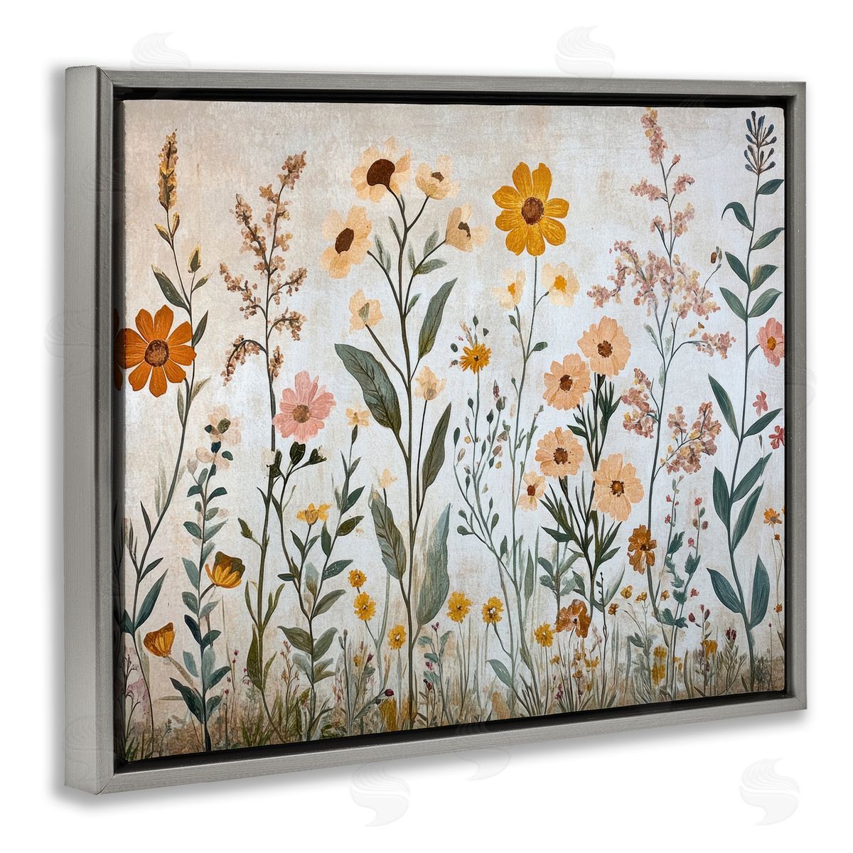 Petal Prints Design Growing Tall Wildflowers Canvas Wall Art Print