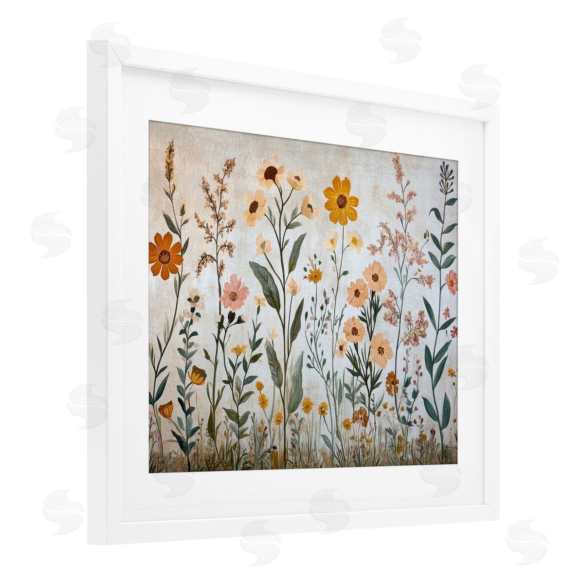 Petal Prints Design Growing Tall Wildflowers Canvas Wall Art Print