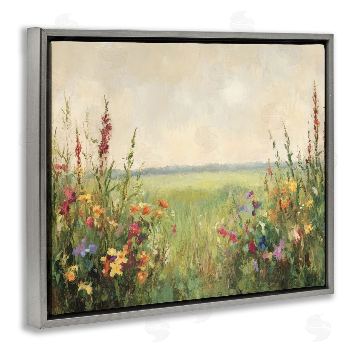 Petal Prints Design Warm Painted Meadow Canvas Wall Art Print