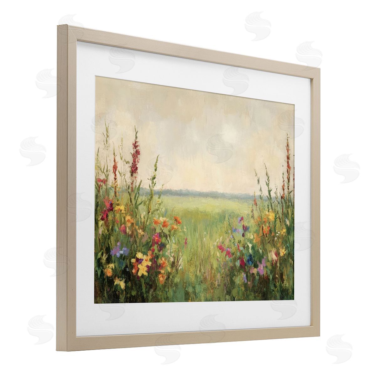 Petal Prints Design Warm Painted Meadow Canvas Wall Art Print