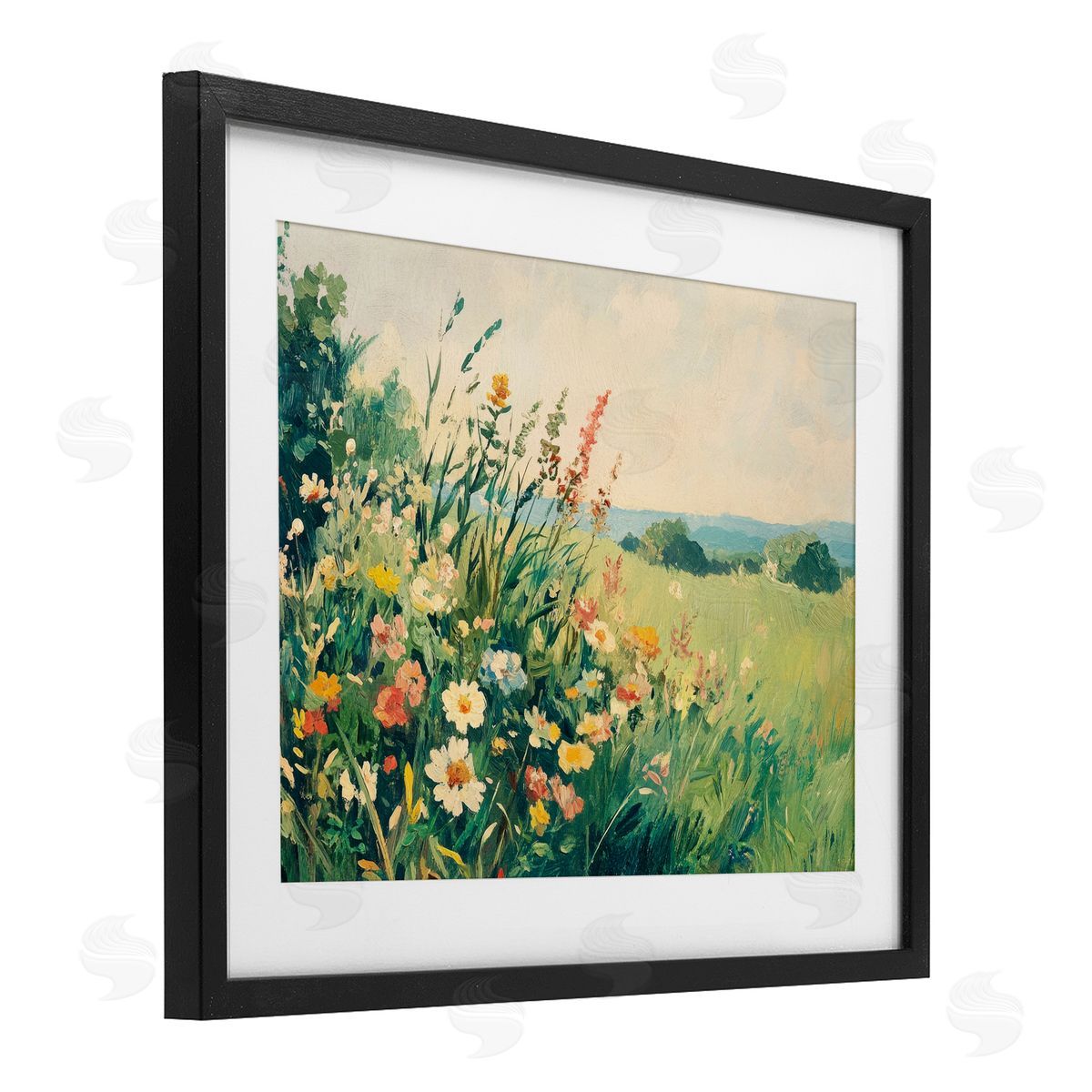 Petal Prints Design Vintage Wildflowers in Field Canvas Wall Art Print