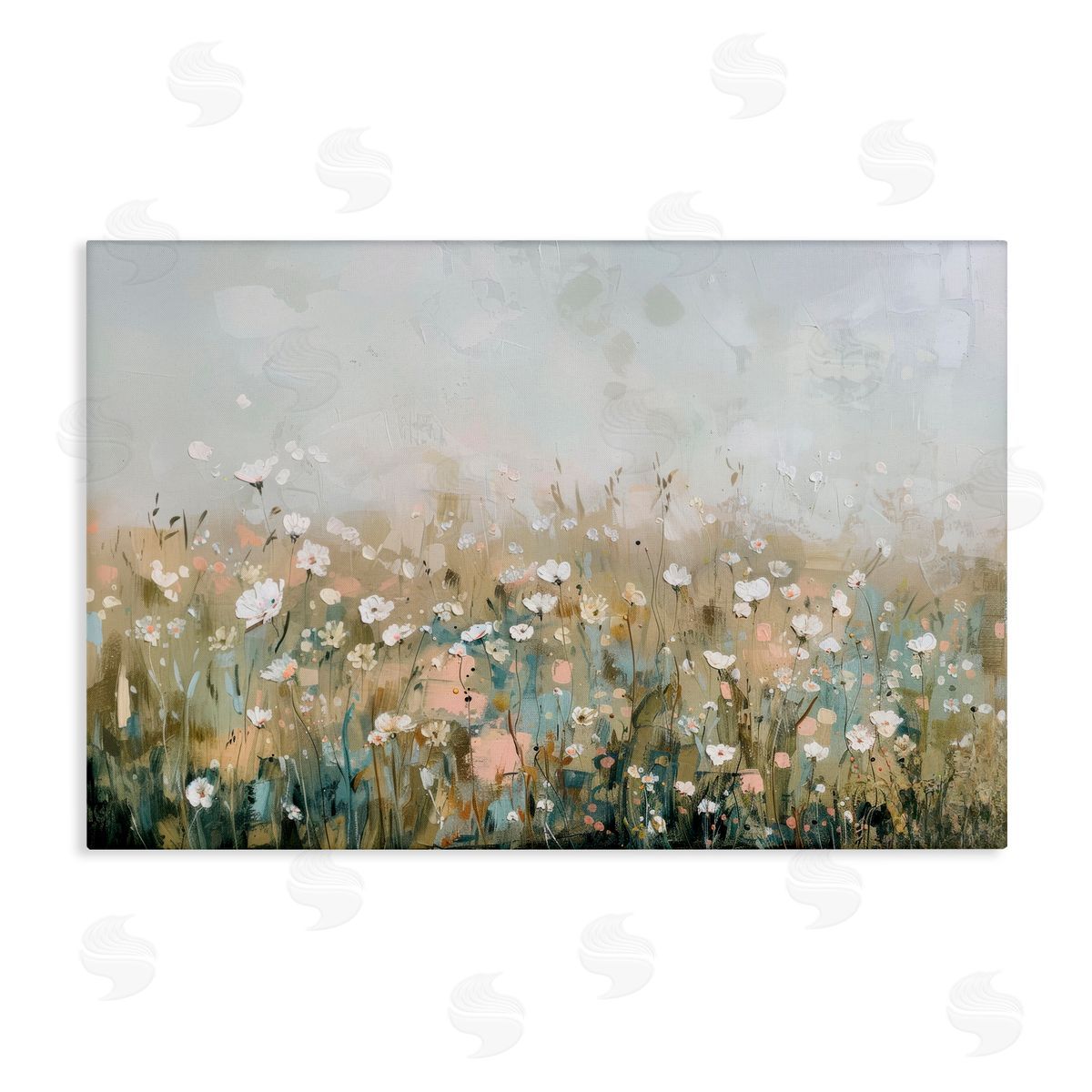 Elara Yasna Pastel Meadow Wildflowers Canvas Wall Art Print