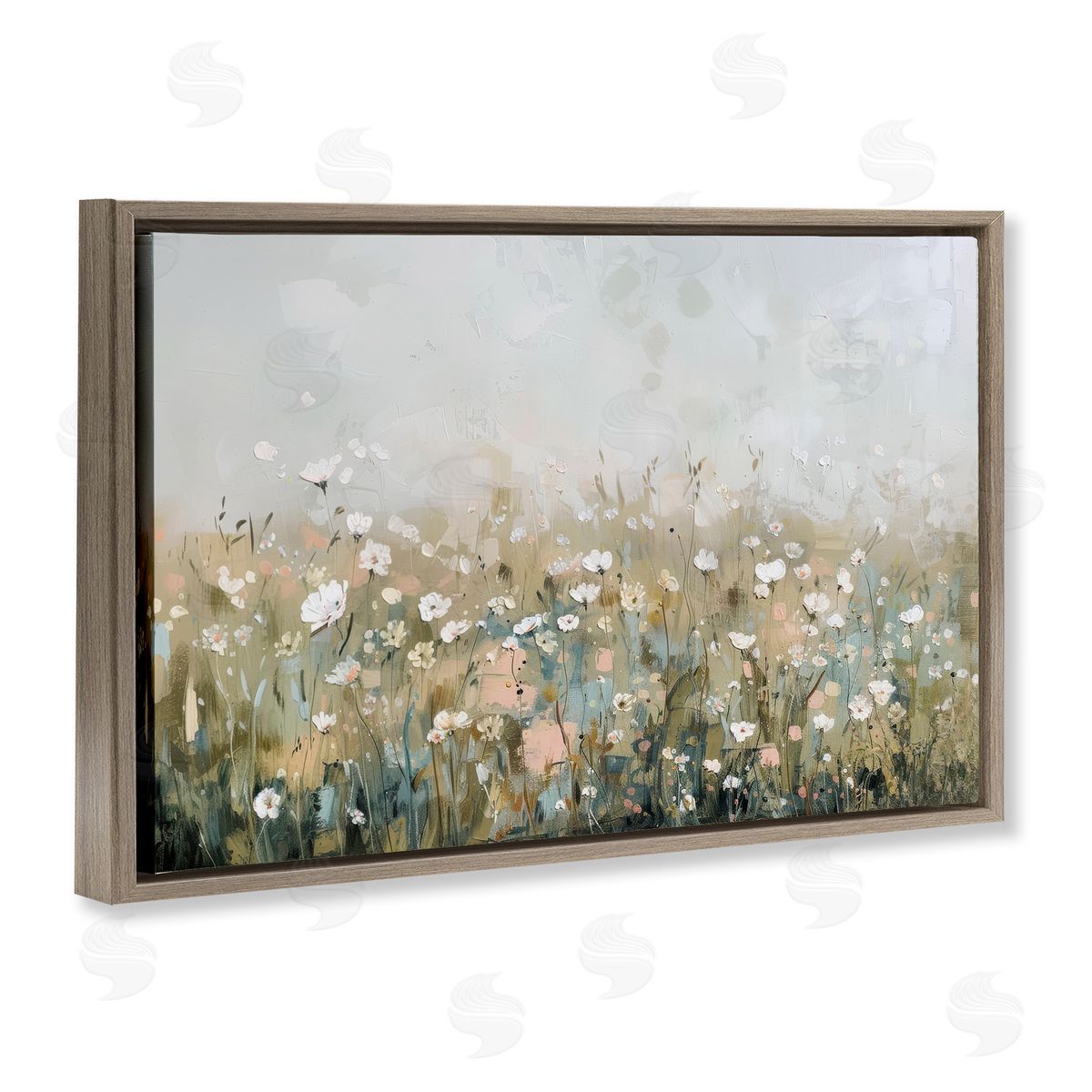 Elara Yasna Pastel Meadow Wildflowers Canvas Wall Art Print
