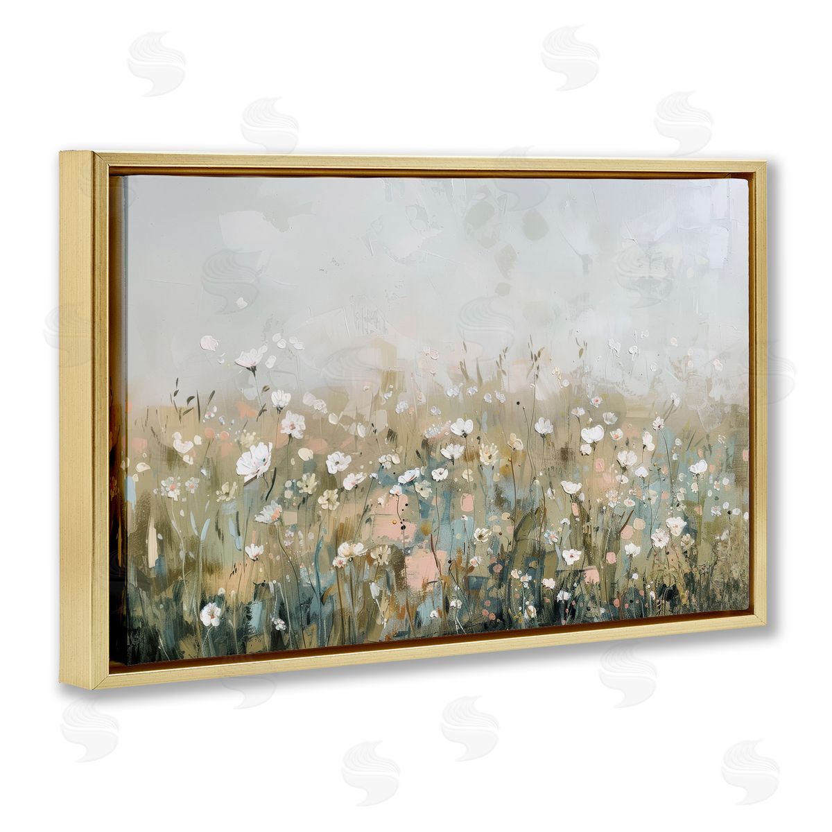Elara Yasna Pastel Meadow Wildflowers Canvas Wall Art Print