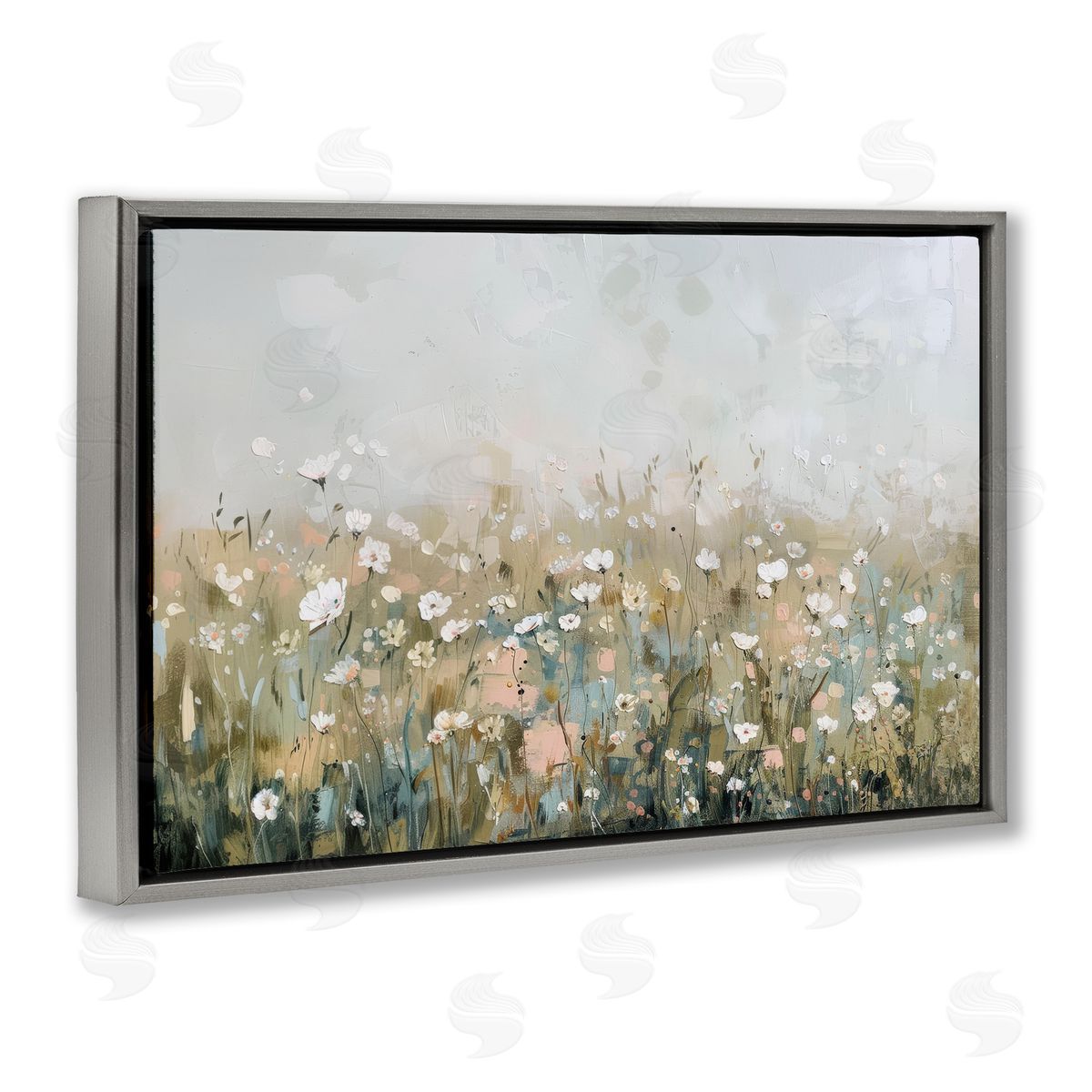 Elara Yasna Pastel Meadow Wildflowers Canvas Wall Art Print