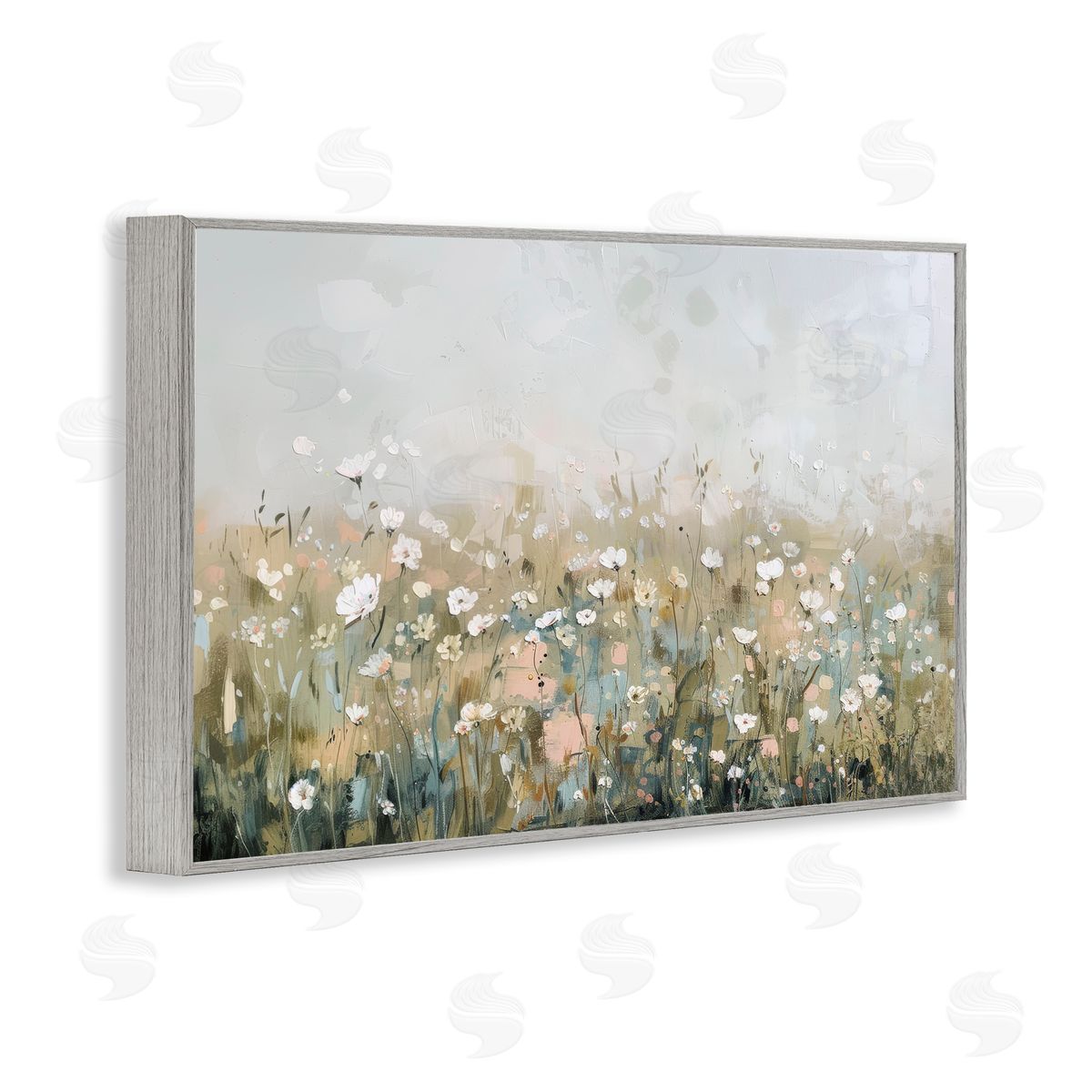 Elara Yasna Pastel Meadow Wildflowers Canvas Wall Art Print