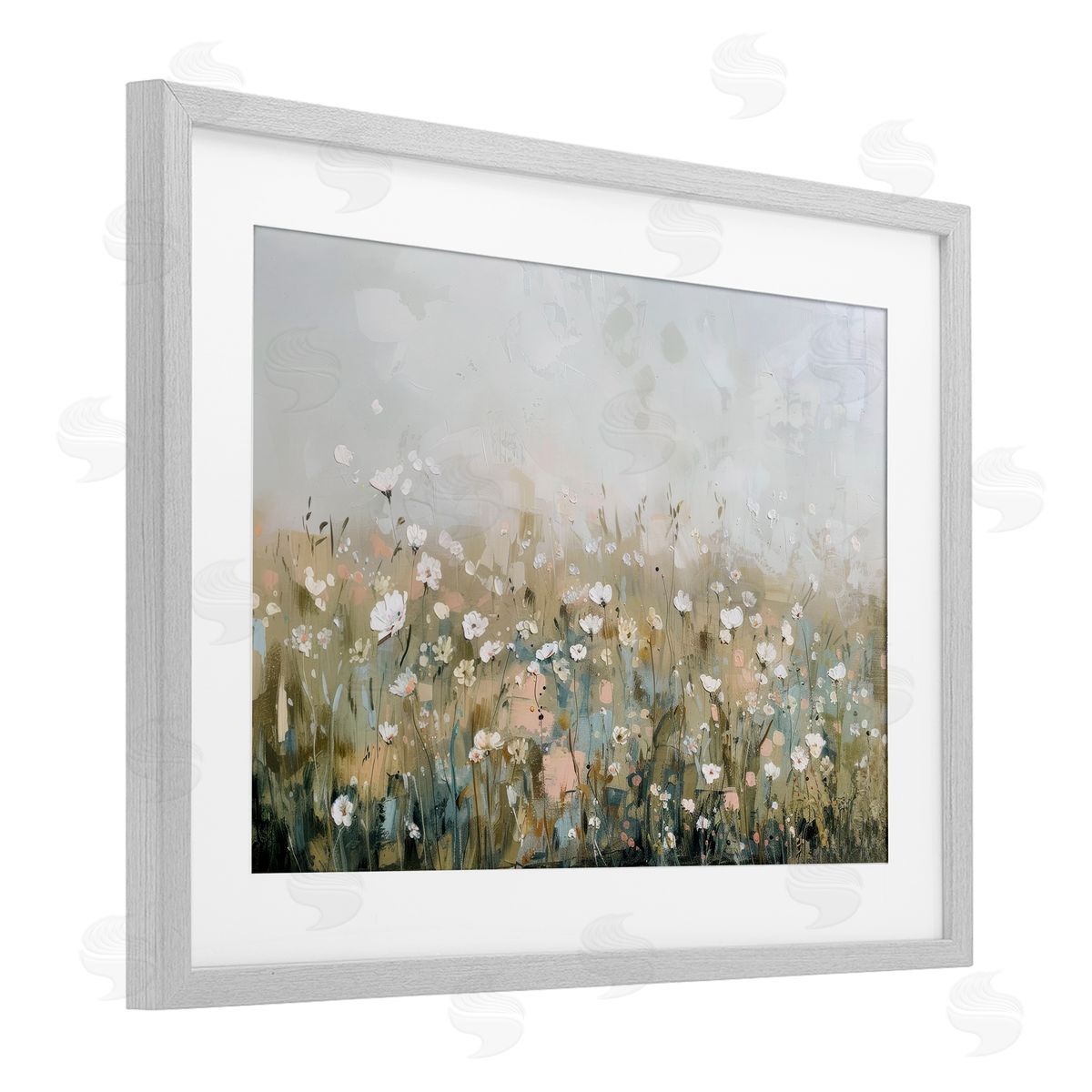 Elara Yasna Pastel Meadow Wildflowers Canvas Wall Art Print