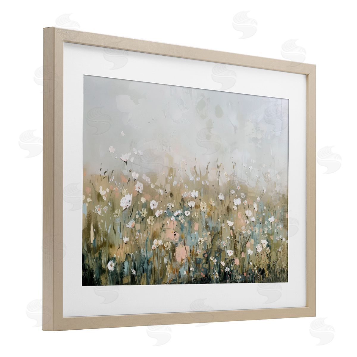 Elara Yasna Pastel Meadow Wildflowers Canvas Wall Art Print