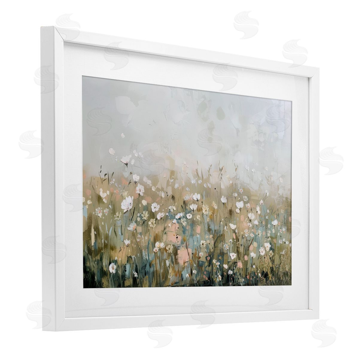 Elara Yasna Pastel Meadow Wildflowers Canvas Wall Art Print