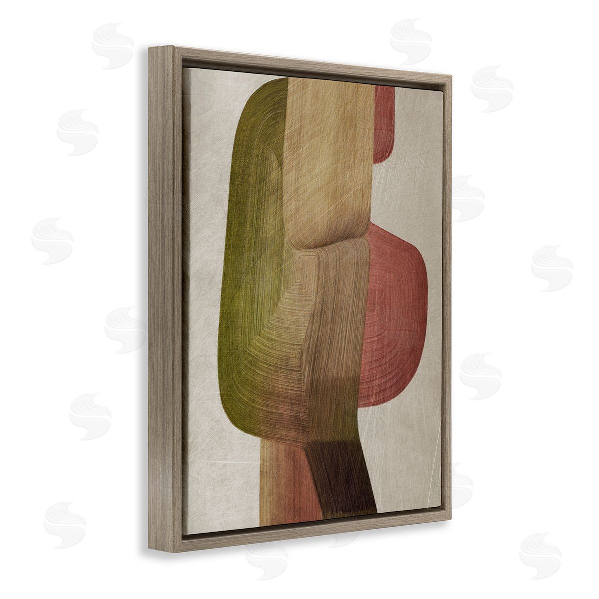 1x Contemporary Curved Metal Brush Canvas Wall Art Print