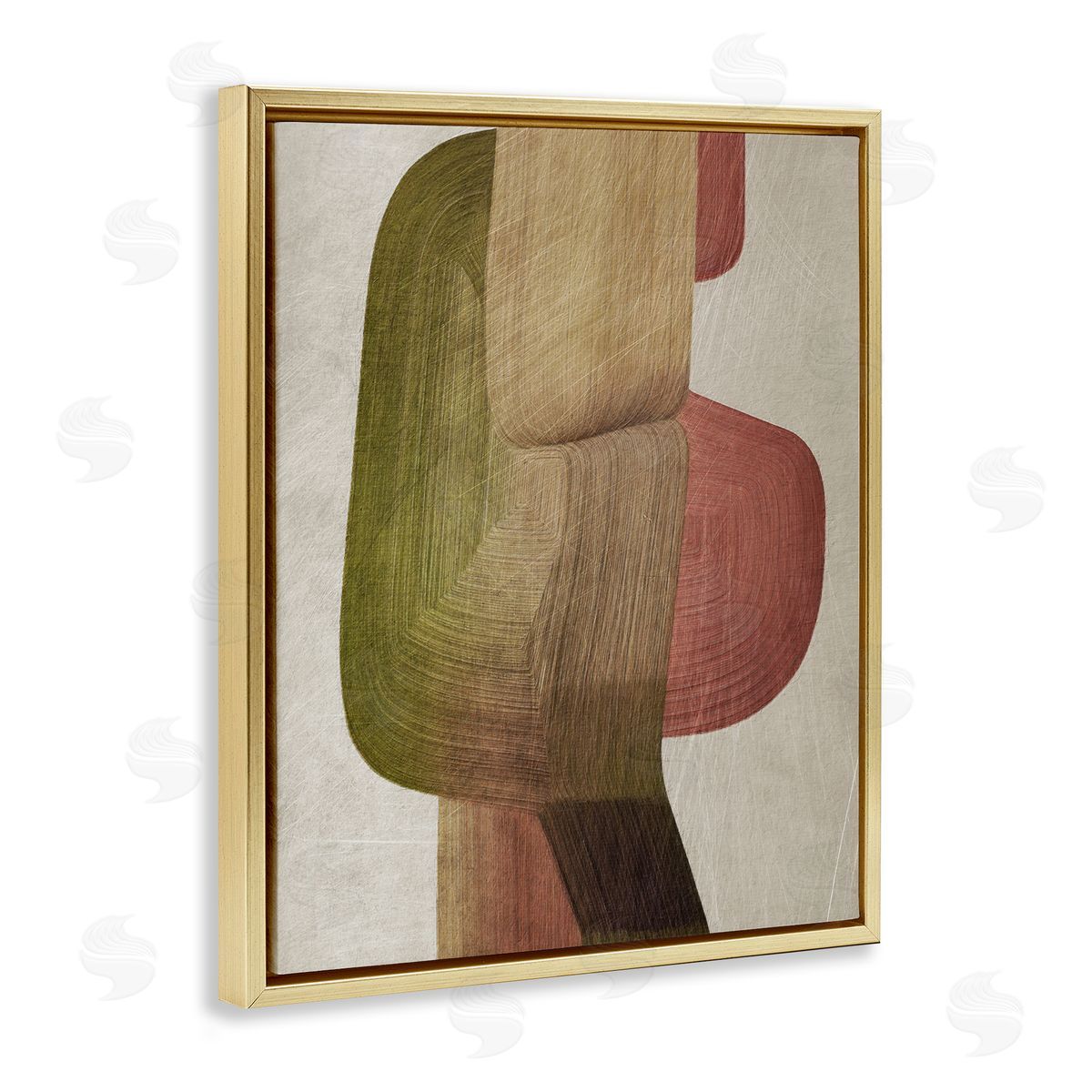 1x Contemporary Curved Metal Brush Canvas Wall Art Print