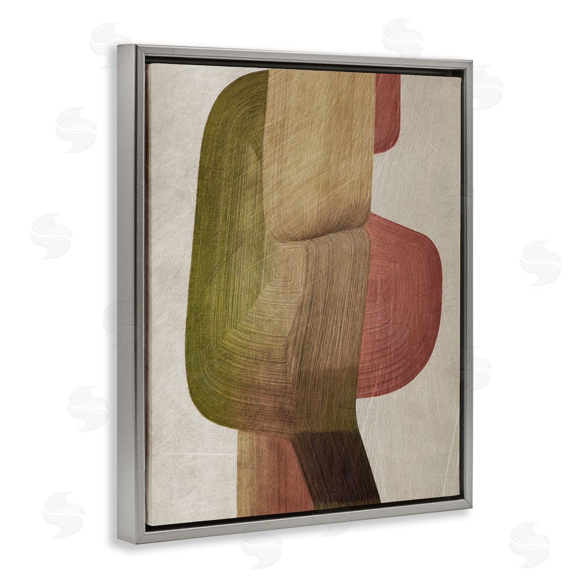 1x Contemporary Curved Metal Brush Canvas Wall Art Print