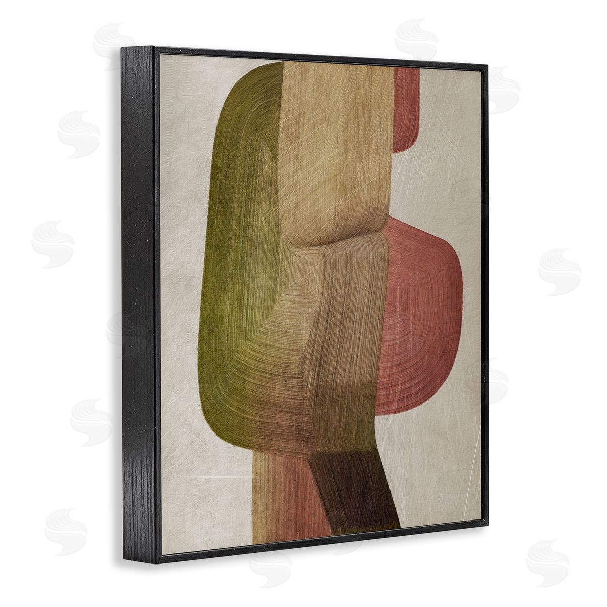 1x Contemporary Curved Metal Brush Canvas Wall Art Print