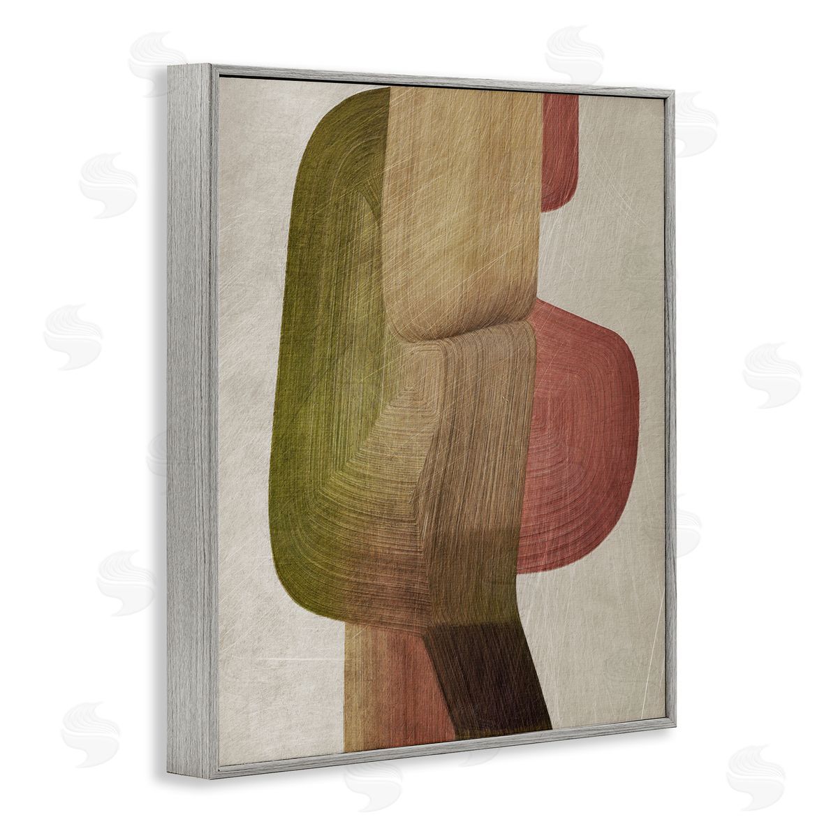 1x Contemporary Curved Metal Brush Canvas Wall Art Print