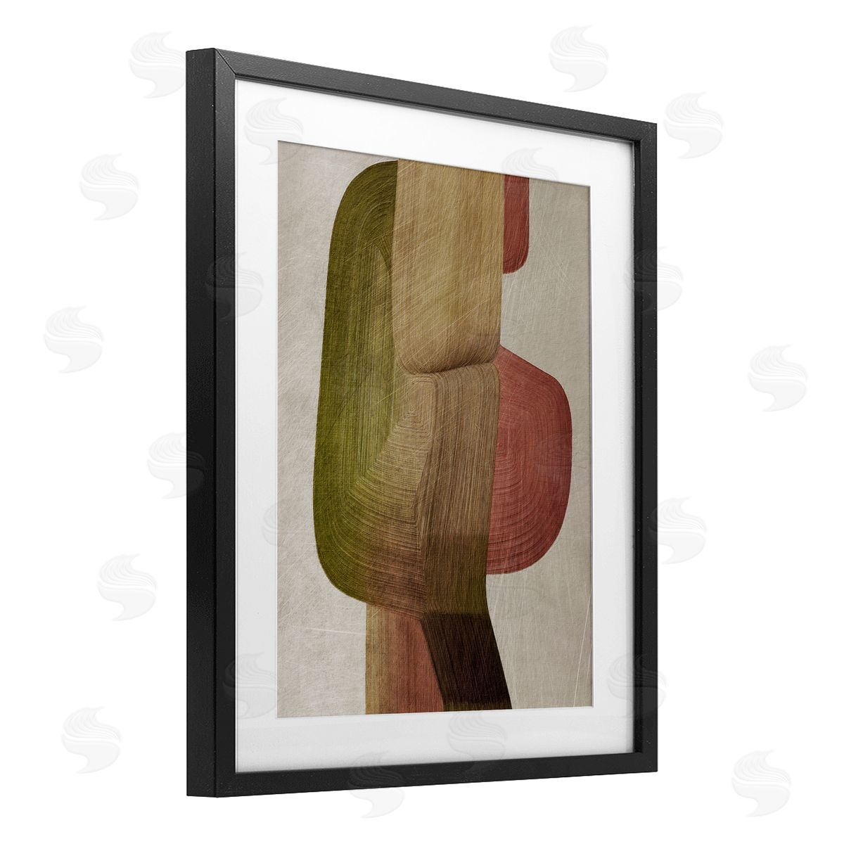 1x Contemporary Curved Metal Brush Canvas Wall Art Print