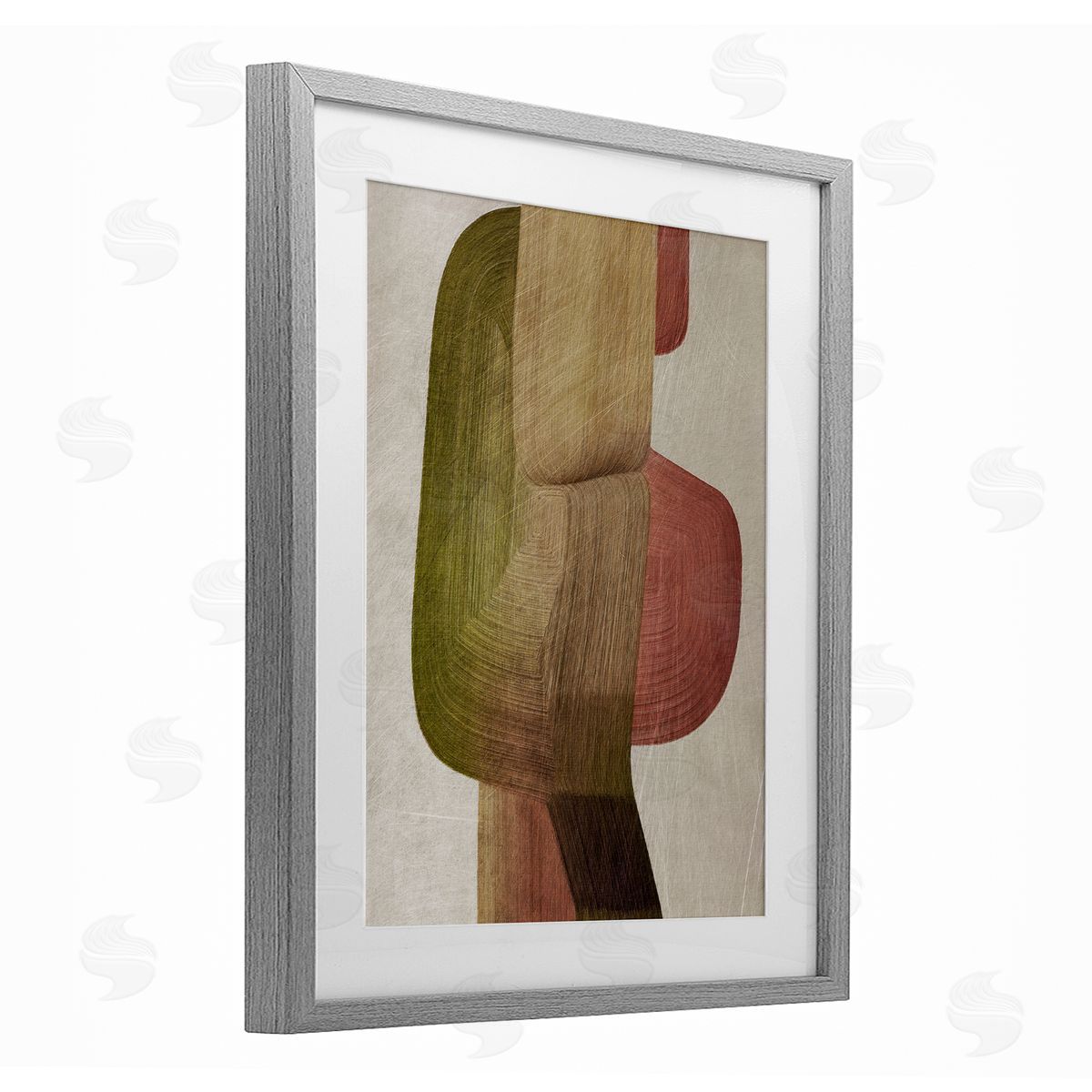 1x Contemporary Curved Metal Brush Canvas Wall Art Print