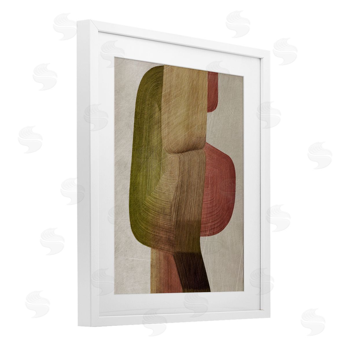 1x Contemporary Curved Metal Brush Canvas Wall Art Print