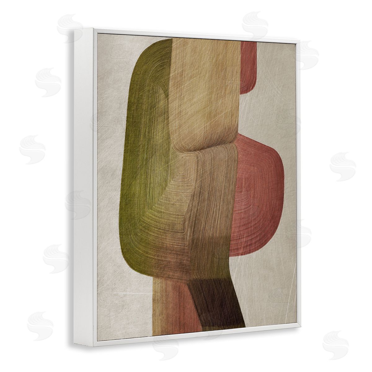 1x Contemporary Curved Metal Brush Canvas Wall Art Print