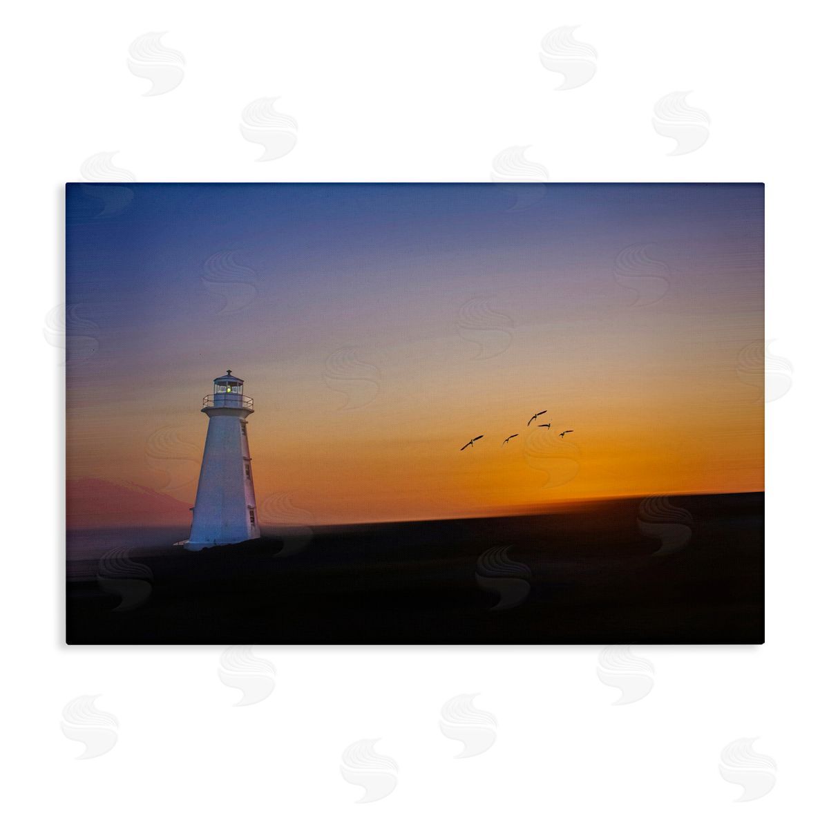 Peter Dulis Lighthouse Sunrise Simplicity Canvas Wall Art Print
