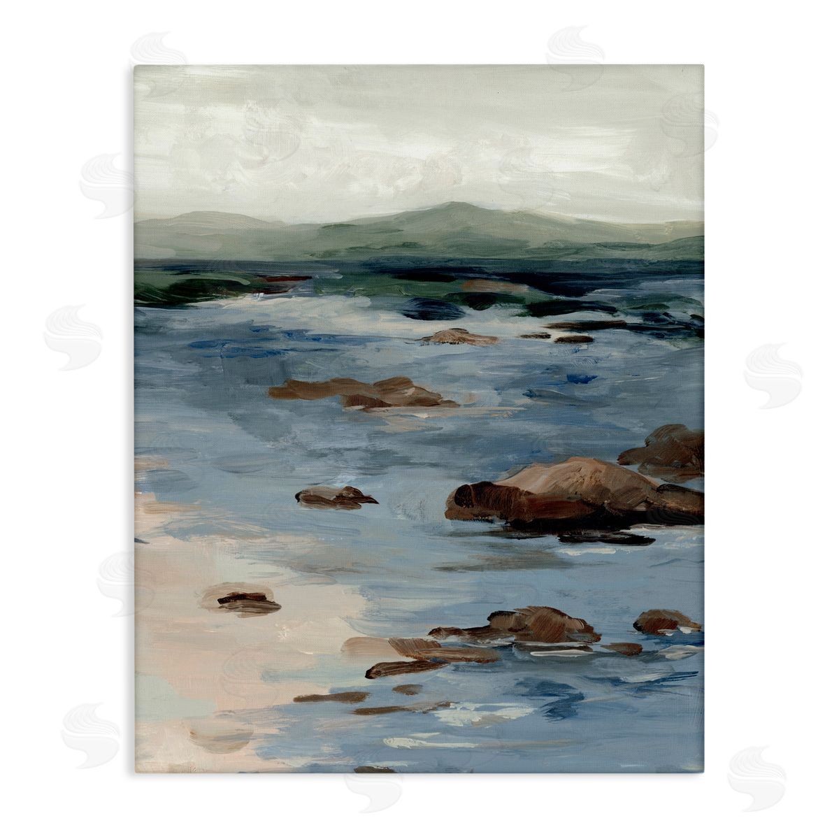 Jacob Q Abstract Crashing Tides Canvas Wall Art Print