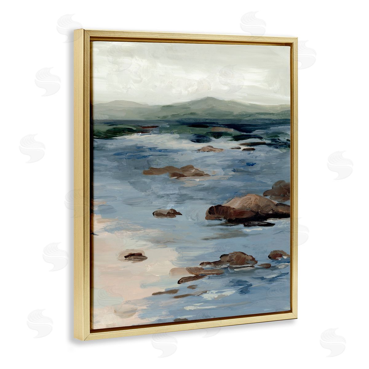 Jacob Q Abstract Crashing Tides Canvas Wall Art Print