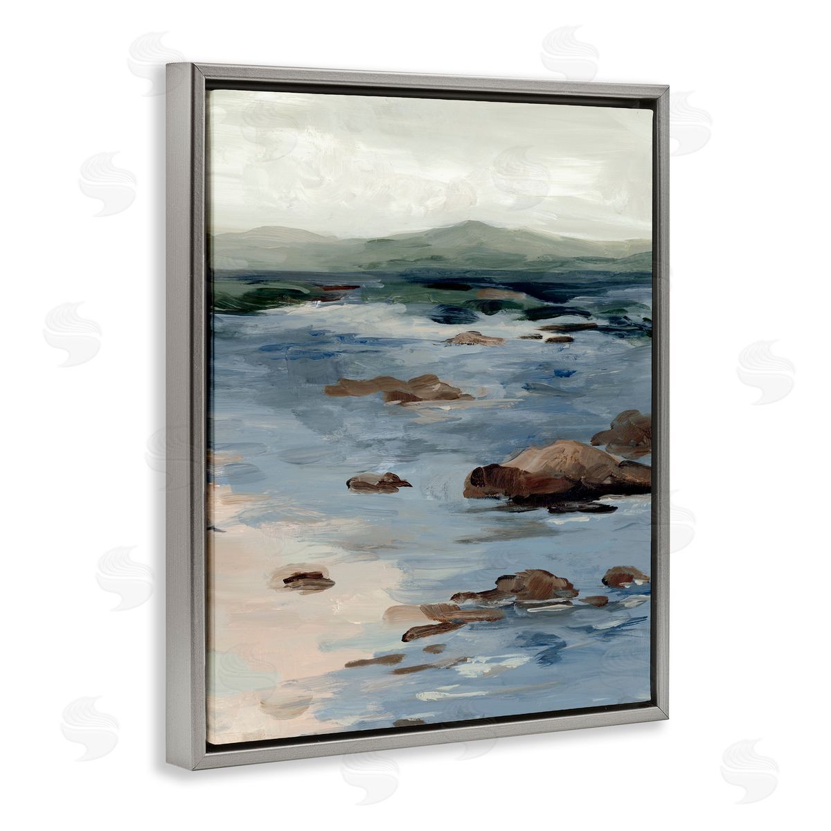 Jacob Q Abstract Crashing Tides Canvas Wall Art Print