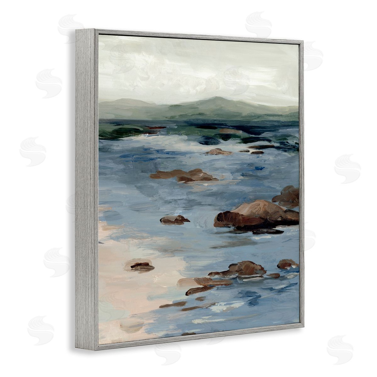 Jacob Q Abstract Crashing Tides Canvas Wall Art Print
