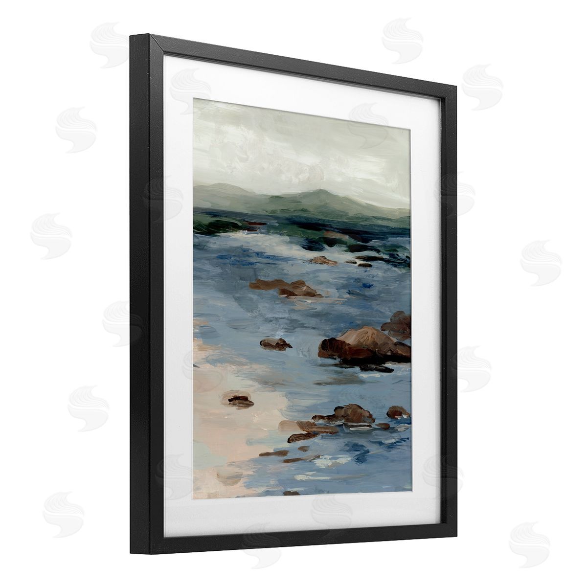 Jacob Q Abstract Crashing Tides Canvas Wall Art Print