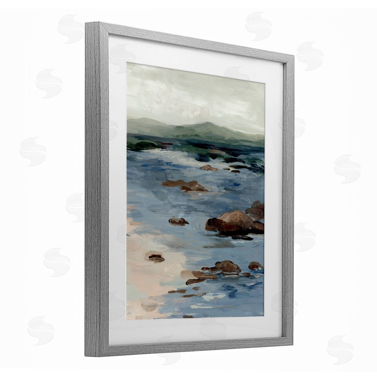 Jacob Q Abstract Crashing Tides Canvas Wall Art Print