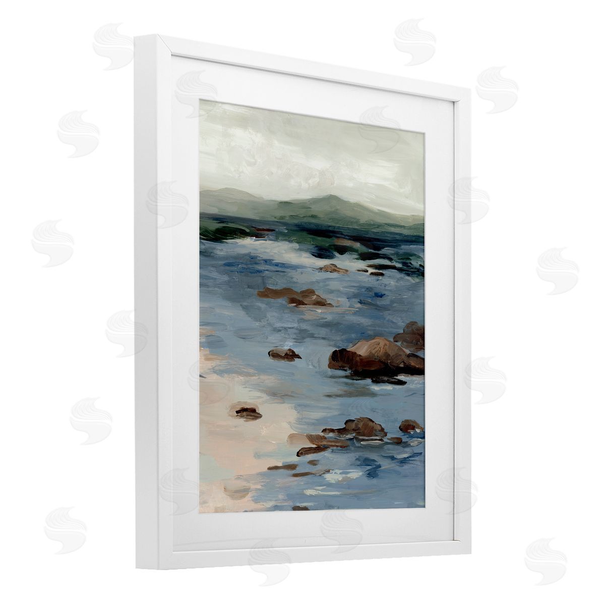 Jacob Q Abstract Crashing Tides Canvas Wall Art Print