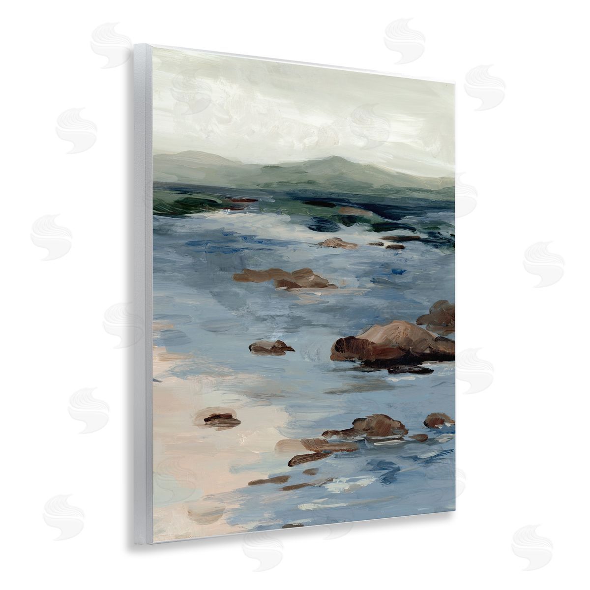 Jacob Q Abstract Crashing Tides Canvas Wall Art Print