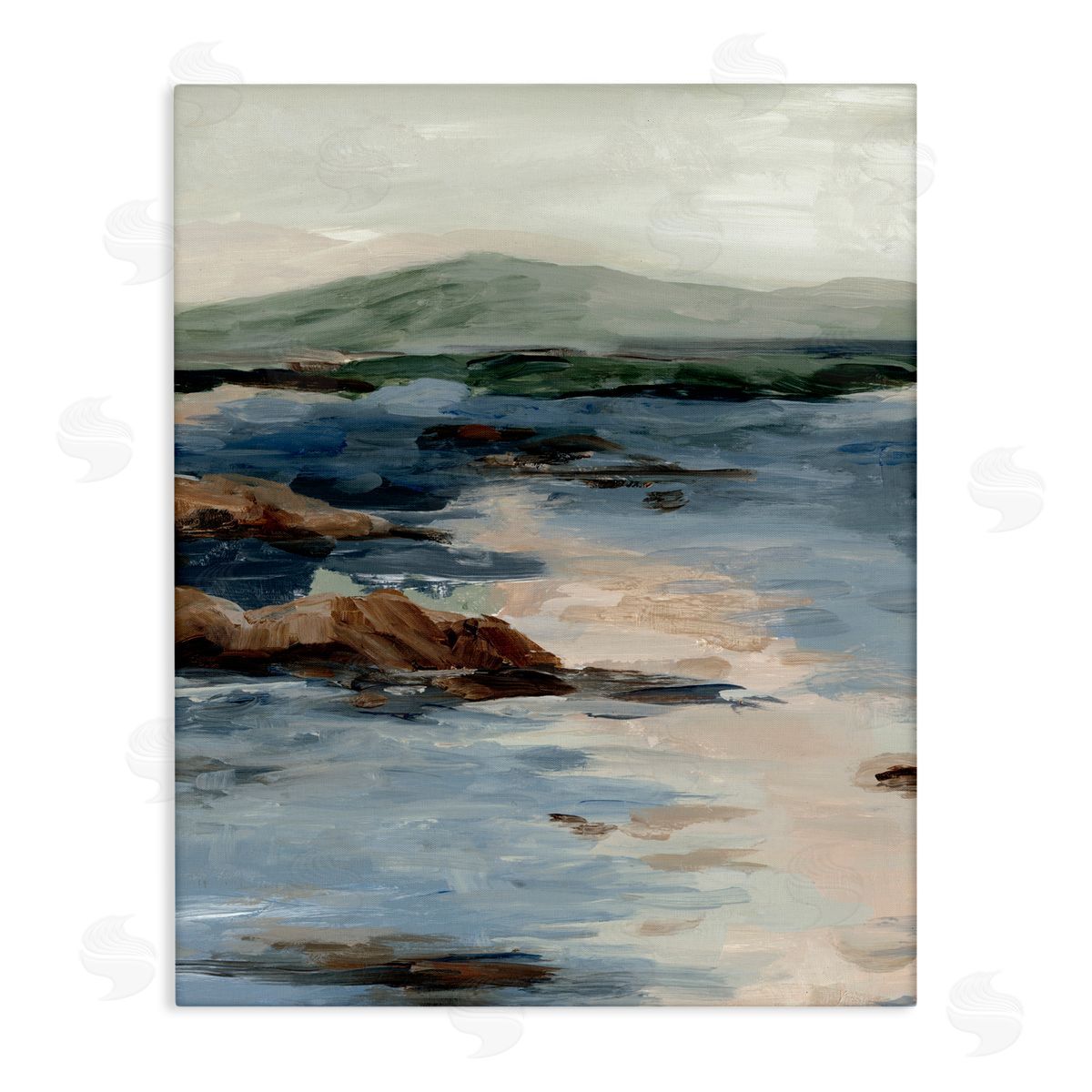 Jacob Q Crashing Tides Seascape Canvas Wall Art Print