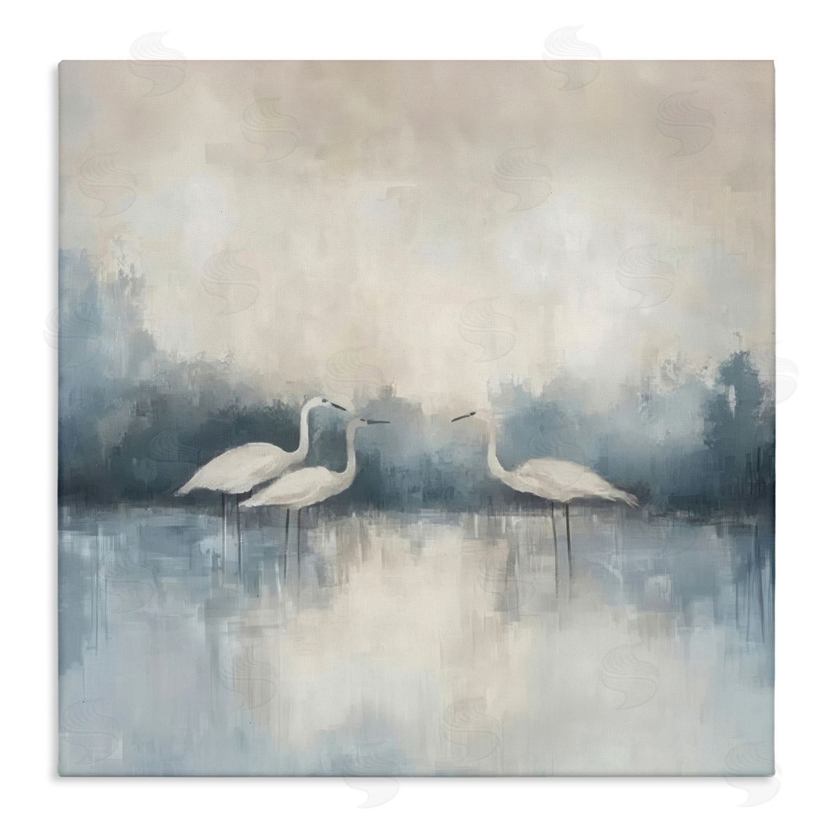 Mona Grace Swans in Still Waters Canvas Wall Art Print