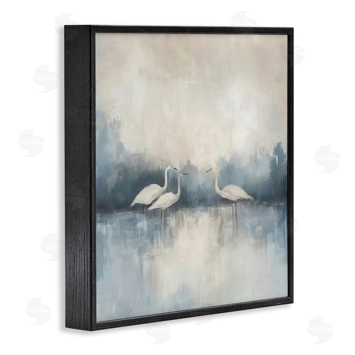 Mona Grace Swans in Still Waters Canvas Wall Art Print