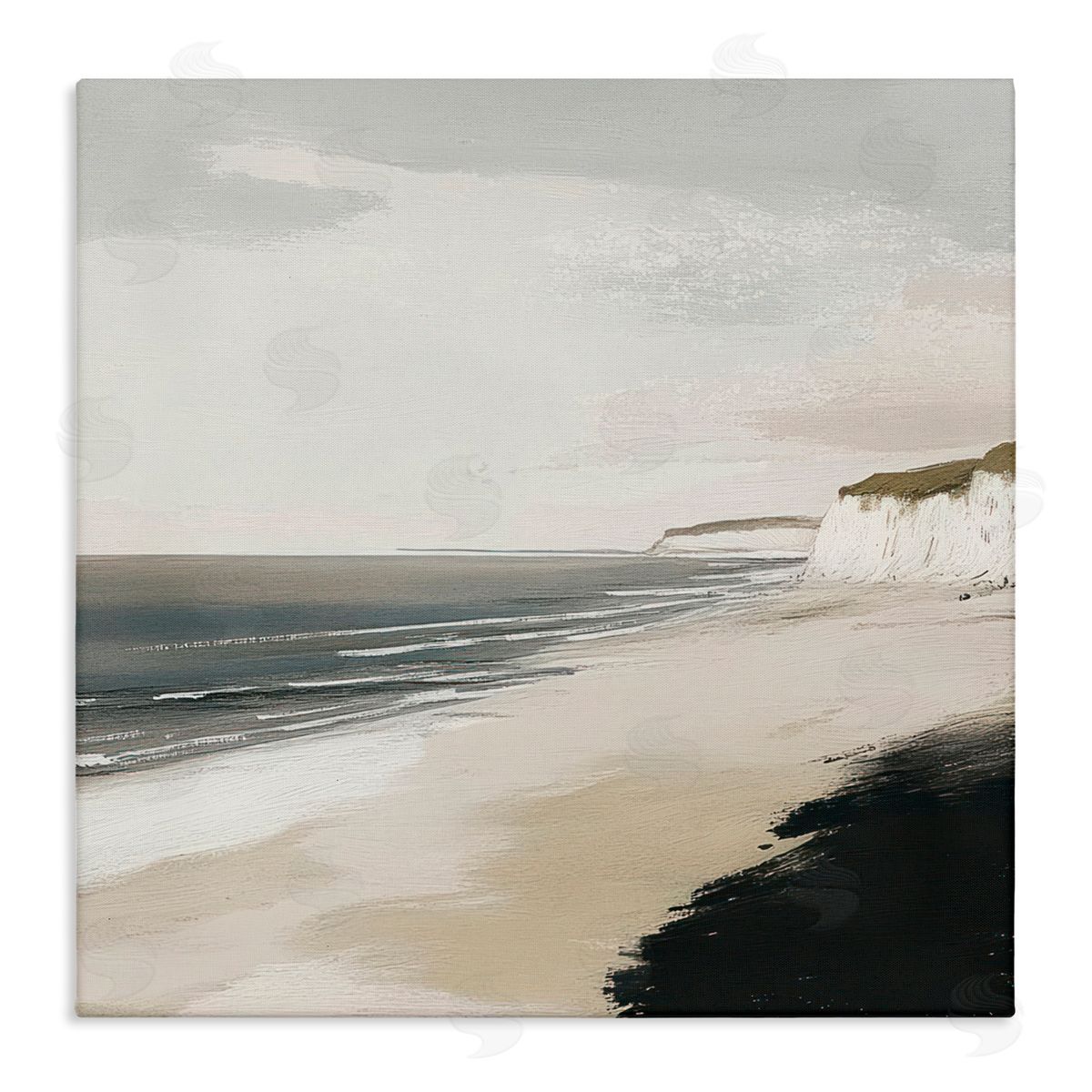 Mona Grace Soft Sands Seascape Canvas Wall Art Print