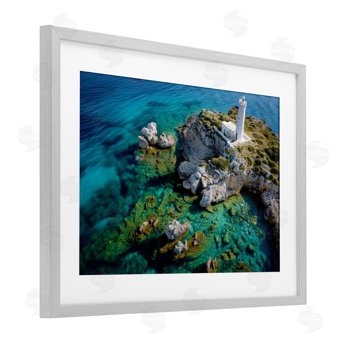 Don Schwartz Lighthouse with Seaside Rocks Canvas Wall Art Print